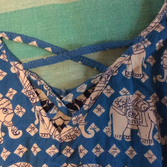 Cotton Boho Hippie Romper Elephants - Picture 5 of 6